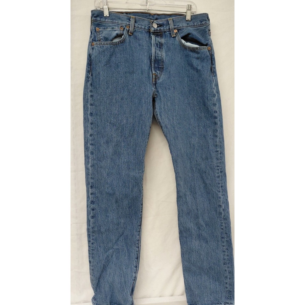 Levi's 501 Men's Blue Denim  Button Fly Cotton Jeans W32 L34
